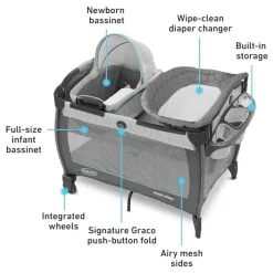 Graco - Pack 'n Play Close2Baby Bassinet Playard, Derby Clearance
