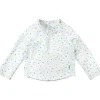 Iplay Green Sprouts - Camisa Rashguard de manga comprida com zíper, ponto arco-íris branco Discount