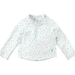 Iplay Green Sprouts - Camisa Rashguard de manga comprida com zíper, ponto arco-íris branco Discount
