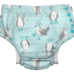 Iplay Green Sprouts - Fralda Reutilizável Eco Snap Swim, Light Aqua Blue Hot