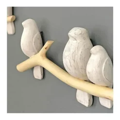 Crane Guindaste - Decoração de berçário e quarto de criança em floresta de bebê, decoração de parede de madeira de 2 peças, poleiro de pássaro Clearance