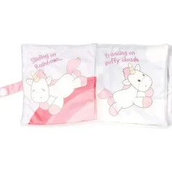 Gund Baby Dreaming Luna Unicorn livro macio pelúcia brinquedo estimulante sensorial, 8 pol Fashion