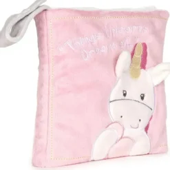Gund Baby Dreaming Luna Unicorn livro macio pelúcia brinquedo estimulante sensorial, 8 pol Fashion