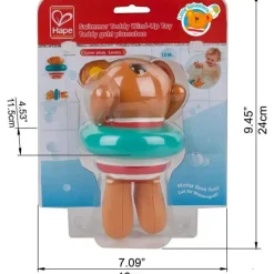 Hape - Brinquedo de banho de corda infantil Little Splashers nadador de pelúcia New