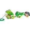 Hape - Família Pull Along Frog com rodas anti-capotamento Best