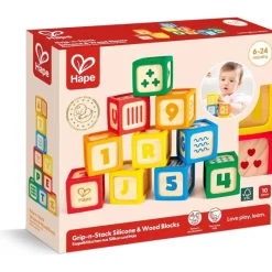 Hape - Grip-N-Stack Silicone & Wood Blocks Fashion