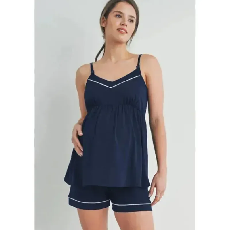 hello_miz__conjunto_de_re_SKU8BHvOXrP_0.webp Hello Miz – Conjunto de regata e shorts Cami para maternidade, azul marinho Discount