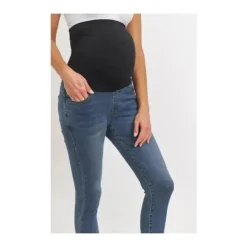 Hello Miz – Jeans skinny stretch para maternidade com elástico, jeans escuro Hot