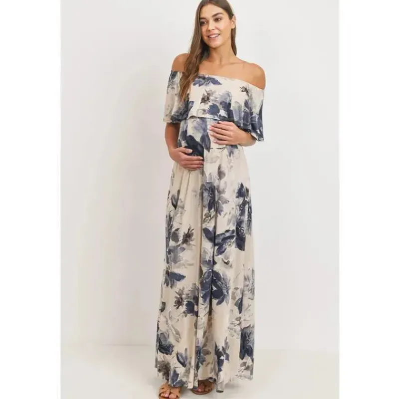 hello_miz__vestido_de_mat_SKUVfNhYzyp_3.webp Hello Miz - Vestido de maternidade com babados e ombros largos, taupe Best