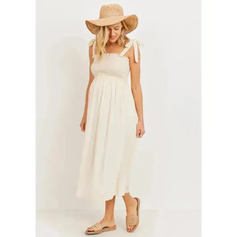 hello_miz__vestido_midi_p_SKUu21F1XkW_2.webp Hello Miz - Vestido Midi para Maternidade com Smocked Tie-Ombro, Aveia Best