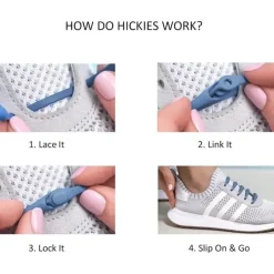 Hickies – Cadarços sem gravata para adultos Premium, unissex, tamanho único, alças azuis Fashion