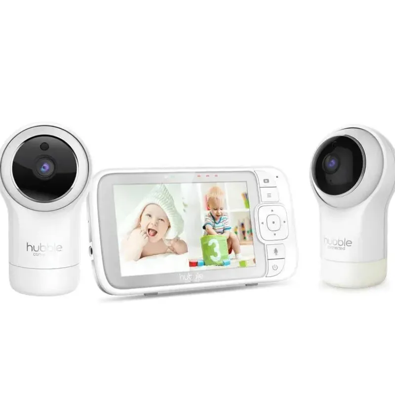 hubble__nursery_view_pro__SKUEnP38U5j_0.webp Hubble - Nursery View Pro Twin 5 Vídeo Baby Monitor Conjunto Twin com Pan, Tilt e Zoom Clearance