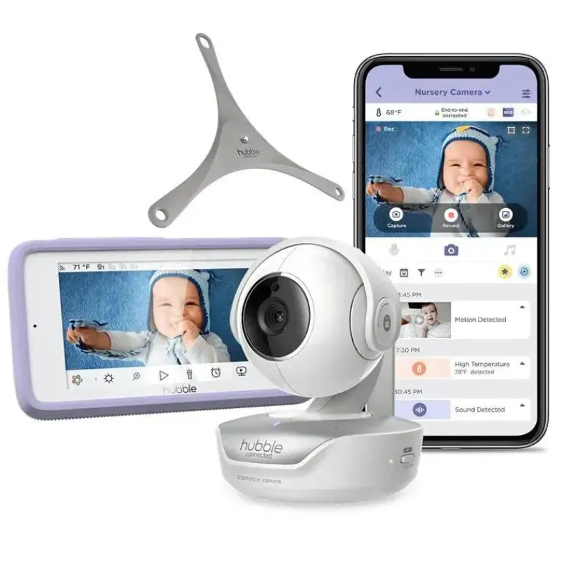 hubble__wifi_nursery_pal__SKUrUmHLmrw_0.webp Hubble - Wi-Fi Nursery Pal Deluxe 5 Smart Hd Baby Monitor com visualizador de tela sensível ao toque e câmera portátil New