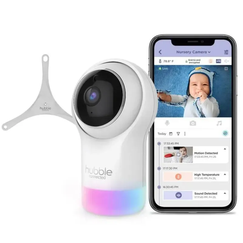 hubble__wifi_nursery_pal__SKUt6e5MctB_0.webp Hubble - Wi-Fi Nursery Pal Glow Deluxe Smart Hd Baby Monitor com luz noturna e alça de montagem flexível Hot