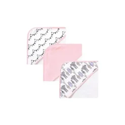 Baby Vision Hudson Baby - 3 unidades de toalhas de algodão com capuz rosa Safari para bebês Clearance