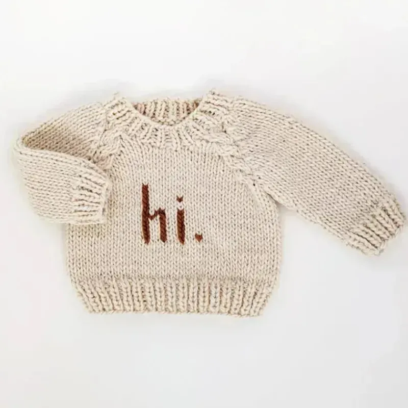huggalugs__hi_pecan_crew__SKUC6o2MMME_1.webp Huggalugs - Hi. Pecan Crew Neck Sweater Baby & Toddler Best