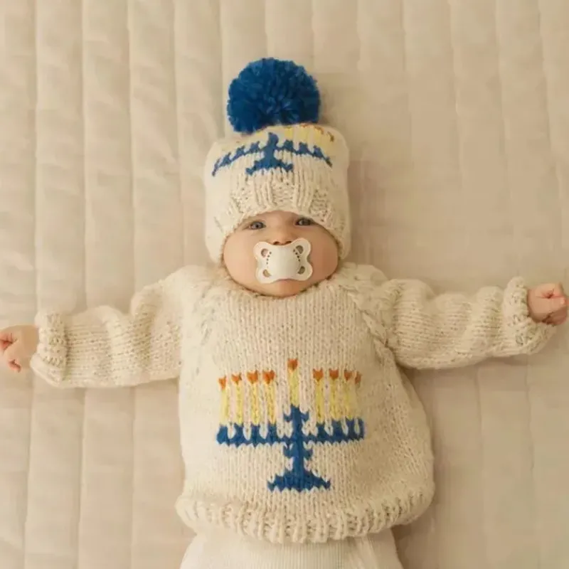 huggalugs__menorah_beanie_SKUE2HXcAIk_1.webp Huggalugs - Menorah Beanie Hat For Baby & Kids New
