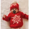 Huggalugs - Snowflake Red Crew Neck Sweater For Baby & Toddler Hot