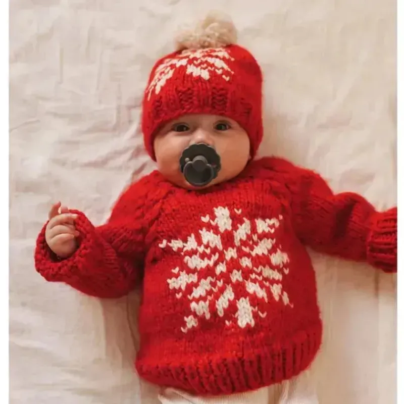 huggalugs__snowflake_red__SKUgxHEtPfc_0.webp Huggalugs - Snowflake Red Crew Neck Sweater For Baby & Toddler Hot