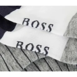 Hugo Boss - Pacote de 2 meias, branco/cinza, tamanho 17 Hot