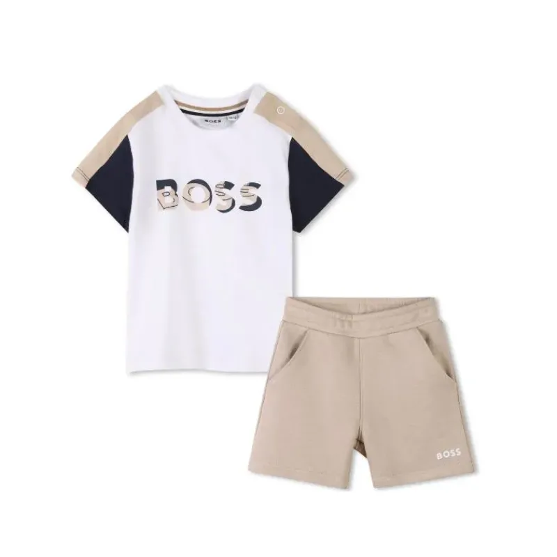 hugo_boss_baby__boy_logo__SKUM8OoMAgF_0.webp Hugo Boss Baby - Boy Logo Short Sleeve Tee And Shorts, White & Beige Clearance