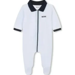 Hugo Boss Baby - Boy Polo Footie, Azul Claro Hot