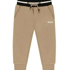 Hugo Boss Baby - Calças de moletom com logo bege para meninos mais novos Sale
