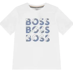 Hugo Boss Baby - Camiseta de manga comprida estampada com vários logotipos, branca Best