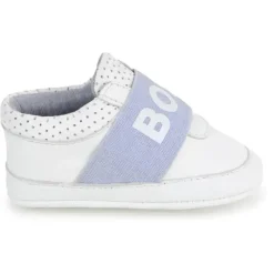 Hugo Boss Baby - Chinelos de couro, tênis menino, branco e azul claro Discount