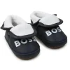 Hugo Boss Baby - Chinelos de couro falso Sherling, Marinha Discount