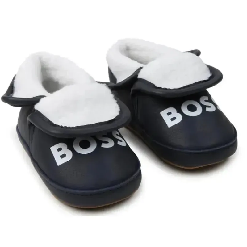 hugo_boss_baby__chinelos__SKUWvHmxaEn_0.webp Hugo Boss Baby - Chinelos de couro falso Sherling, Marinha Discount