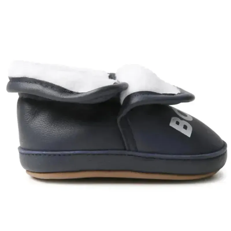 hugo_boss_baby__chinelos__SKUWvHmxaEn_1.webp Hugo Boss Baby - Chinelos de couro falso Sherling, Marinha Discount