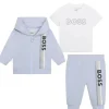 Hugo Boss Baby - Conjunto de moletom e camiseta para menino, branco e azul claro Outlet