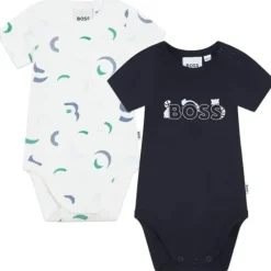 Hugo Boss Baby - Conjunto de corpo para bebê 2 unidades, marinho/branco New