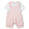 Hugo Boss Baby - Girl Dungarees & T-Shirt White And Pink Outlet