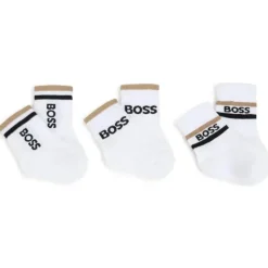 Hugo Boss Baby - Meias 3Pk Branco e Bege Online