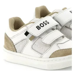 Hugo Boss Baby - Mini Me Sneaker Velcro Closure, White/Beige Best