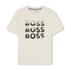 Hugo Boss Baby - Multi Logo Short Sleeve Tshirt White & Beige Outlet