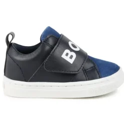 Hugo Boss Baby - Tênis Com Logotipo Elástico, Azul Marinho Hot