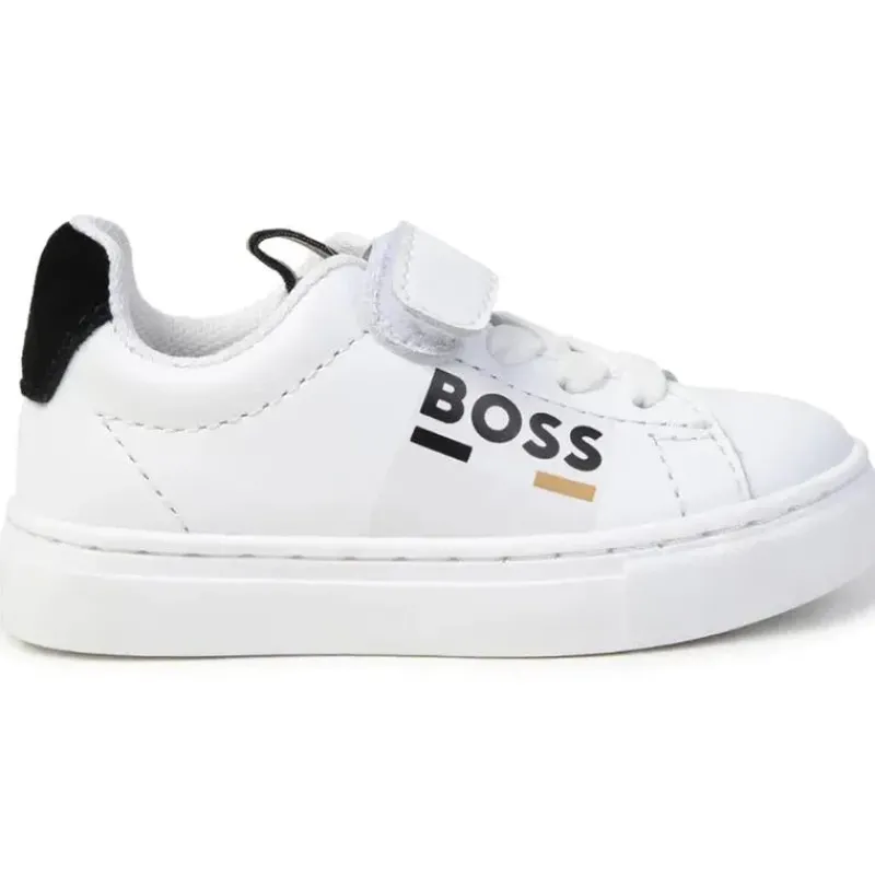 hugo_boss_baby__tnis_com__SKUZYWUiKsM_1.webp Hugo Boss Baby - Tênis Com Cadarço Elástico E Gancho, Branco Sale