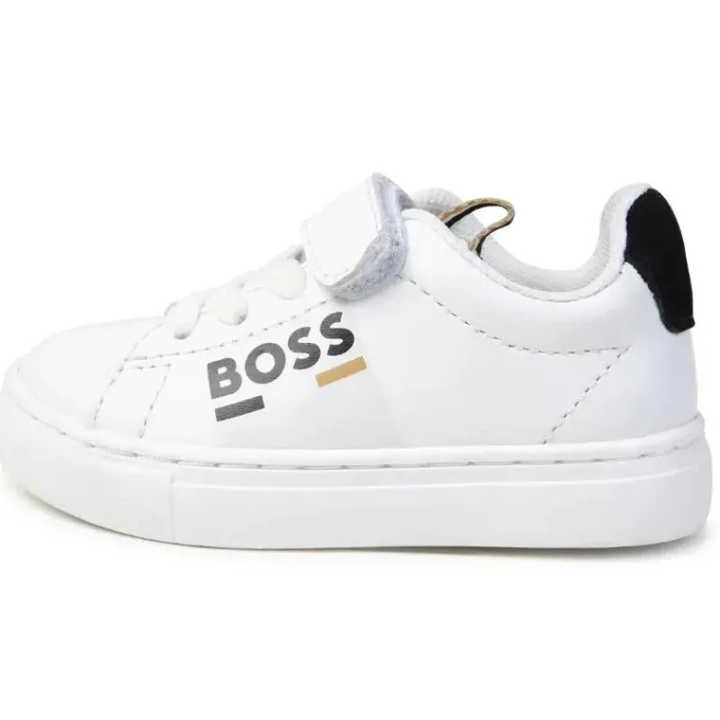 hugo_boss_baby__tnis_com__SKUZYWUiKsM_3.webp Hugo Boss Baby - Tênis Com Cadarço Elástico E Gancho, Branco Sale