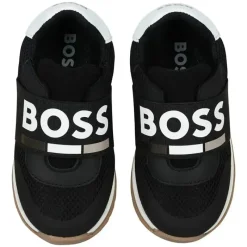 Hugo Boss Baby - Tênis em couro e malha com logotipo elástico Best