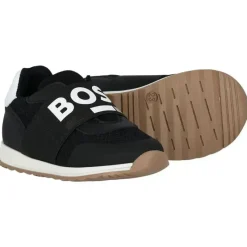 Hugo Boss Baby - Tênis em couro e malha com logotipo elástico Best
