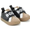 Hugo Boss Baby - Tênis em couro e malha, preto Clearance