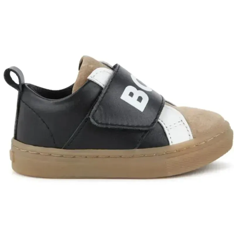 hugo_boss_baby__tnis_em_c_SKUKV46rG0t_1.webp Hugo Boss Baby - Tênis em couro e malha, preto Clearance