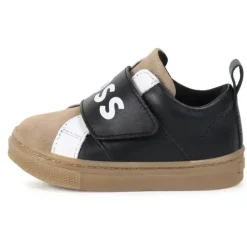 Hugo Boss Baby - Tênis em couro e malha, preto Clearance