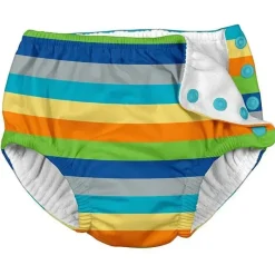 Iplay i play Snap Reutilizável Fralda Absorvente Maiô, Cinza Multistripe New