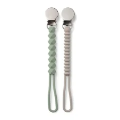 Infantino - All-In-One Pacigrip Silicone Holder 2Pk, Sage Green Fashion