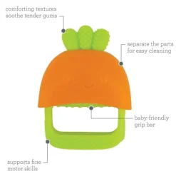 Infantino - Handy Dandy Teething Miitt, Carrot Fashion