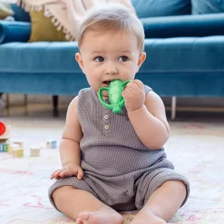 Infantino - Lil' Nibbles Textured Silicone Teether, Peas Clearance